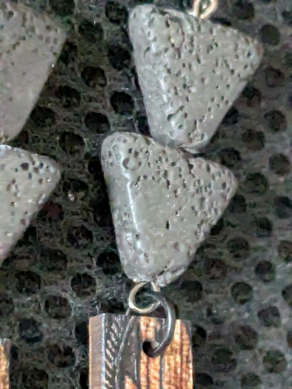 Black and Tan Tribal Triangle Drop Earrings - Picture 4 of 5